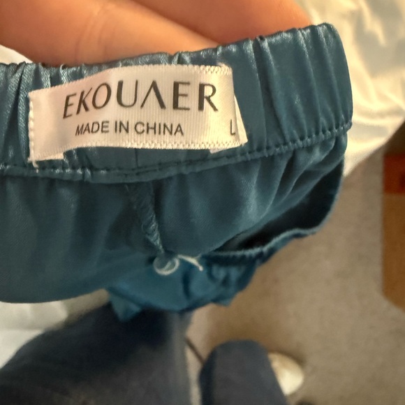 Teal Satin Pajama Set - Picture 6 of 7